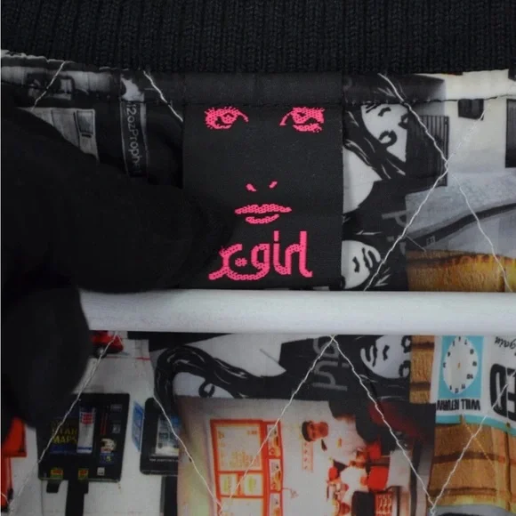 RARE! X-Girl Varsity Jacket College Leather Wool Hype Street Fashion Size 2 - Picture 12 of 14